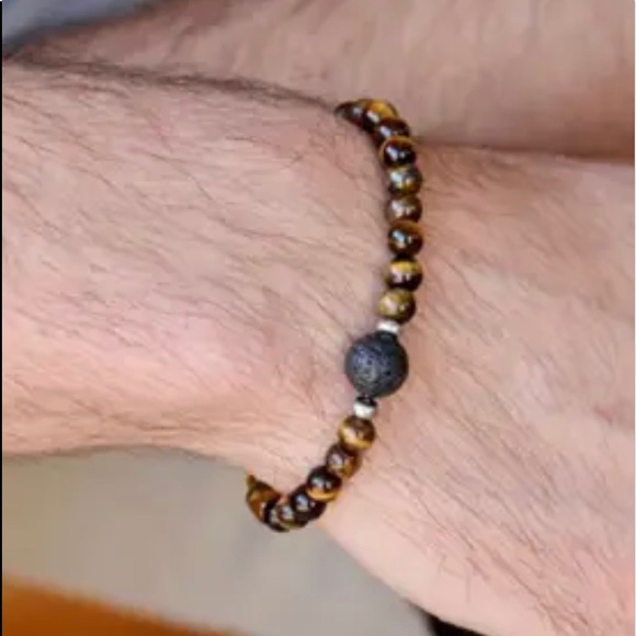 Men's Tiger's Eye Lava Aromatherapy Diffuser Bracele - Picture 1 of 2